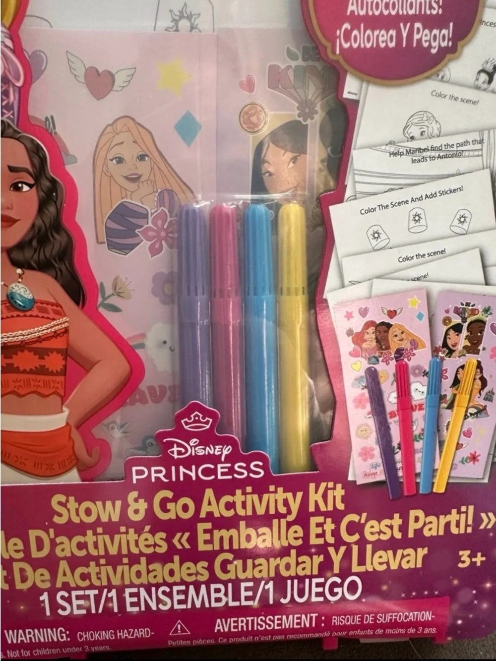 Disney Princess Stow & Go Activity Kit - Pink set of 2 - Picture 3 of 5